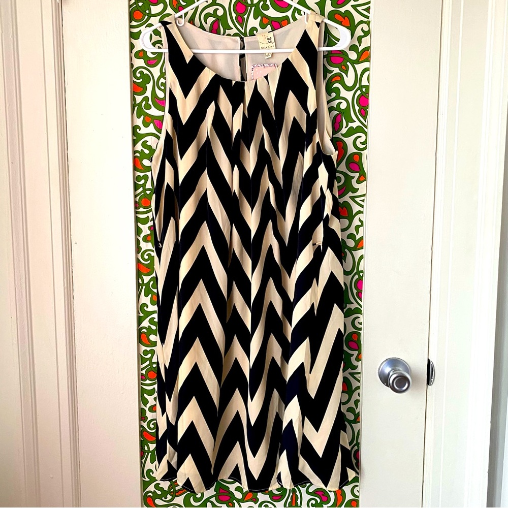 Glamorous chevron print Twin Peaks A-line dress, size 1X.